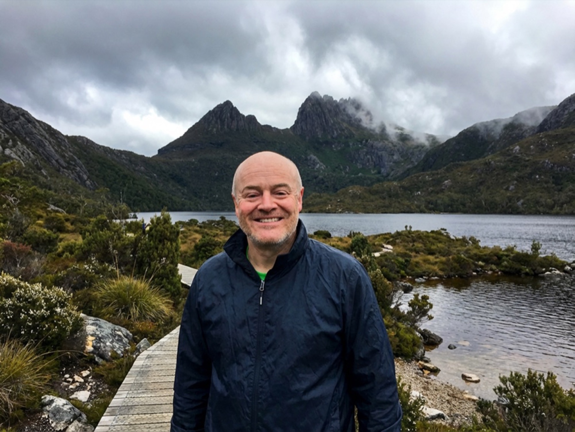 Paul Robinson outdoors at Cradle Mountain